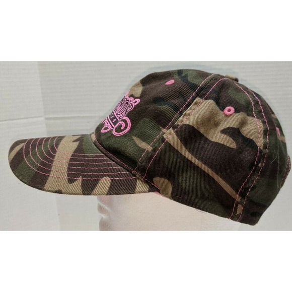 Bass Pro Shops Primos Hunting Camouflage Baseball Cap Pink & Black Logo - Picture 2 of 7